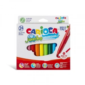 Carioca Jumbo Süper Yıkanabilir Kalın Keçeli Boya 24 Renk