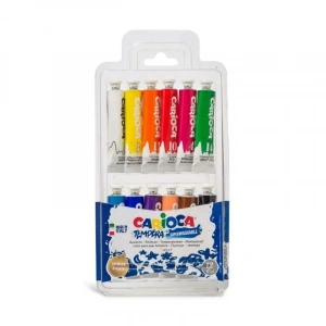 Carioca Ko116 Tempera Tüp Guaj Boya Süper Yıkanabilir 12 Renk 12x12ml