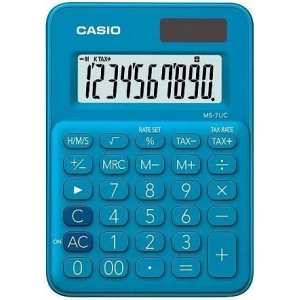 CASİO MS-7UC-BU MASA ÜSTÜ HESAP MAKİNESİ 10 HANE MAVİ