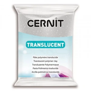 Cernit Translucent (Transparan) Polimer Kil 56g 080 Glitter Silver