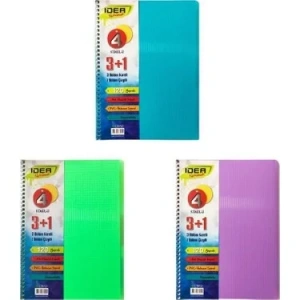 Çınar İdea Spiralli Defter A4 3+1 Bölme 120 Yaprak (63005)