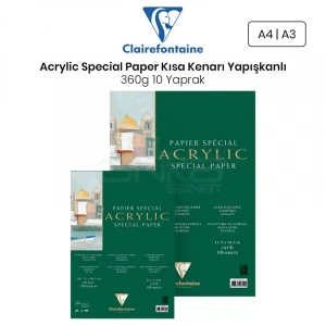 Clairefontaine Acrylic Special Paper Akrilik Blok Kısa Kenarı Yapışkanlı 360g 10 Yaprak