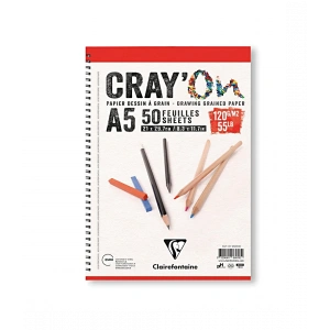 Clairefontaine Crayon Çizim Blok Yandan Spiralli 120gr A5 50 Sayfa