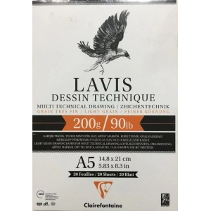 Clairefontaine Multiteknik Lavis Yapışkanlı Çizim Defteri A5 200gr 20 Sayfa