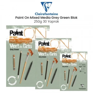 Clairefontaine Paint On Mixed Media Grey Green Blok 250g 30 Yaprak