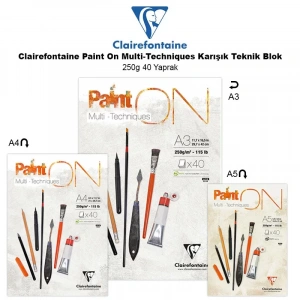 Clairefontaine Paint On Multi-Techniques Karışık Teknik Blok 250g 40 Yaprak