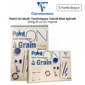 Clairefontaine Paint On Multi-techniques Teknik Blok Spiralli 200g