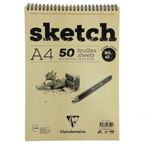 Clairefontaine Spiralli Sketch Eskiz Çizim Defteri A4 90gr 50yp