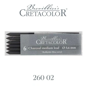 Cretacolor Charcoal Kömür Portmin Kalem Ucu 5.6mm 6lı Medium 26002