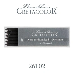 Cretacolor Portmin Kalem Ucu 5.6mm 6lı Nero Yağlı Kömür Medium 26102