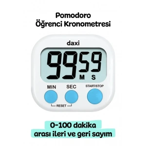 Daxi Dijital Zamanlayıcı Geri Sayım Özellikli Alarmlı Kronometre BEYAZ