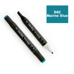 DEL REY TWIN MARKER B62 MARİNE BLUE ÇİFT UÇLU GRAFİK KALEMİ MN-DR062