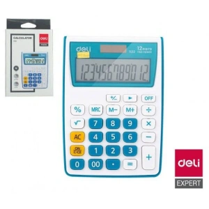 DELİ 1122 MASA ÜSTÜ HESAP MAKİNESİ 12 HANE MAVİ