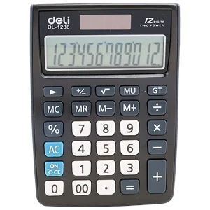 Deli 1238 Hesap Makinası 12 Hane Siyah