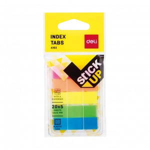 DELİ A10202 İNDEKS İŞARET BANDI 44x12 5 RENK PLASTİK KUTULU