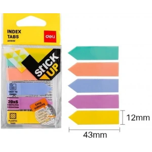 DELİ A11902 İNDEKS İŞARET BANDI OK 43x12 5 RENK PASTEL