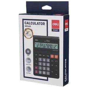 Deli M01420 Hesap Makinası Masa Üstü 12 Hane Siyah
