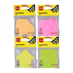 Deli Yapışkanlı Not Kağıdı 4x20yp Renk Ultra Neon A03102