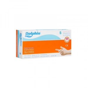 DOLPHİN PUDRASIZ LATEKS MUAYENE ELDİVENİ SMALL 100LÜ