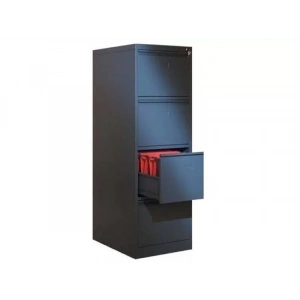 Dört Çekmeceli Siyah Metal Kartoteks Askılı Dosya Dolabı