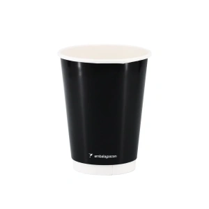 Double Wall Siyah Karton Bardak 14 Oz - 25 Adet