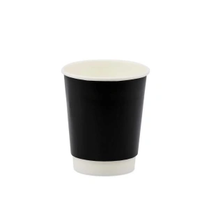 Double Wall Siyah Karton Bardak 8 oz - 500 Adet