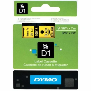 Dymo 40918 Sarı/siyah D1 Yedek Şerit (9 Mm X 7 Mt)