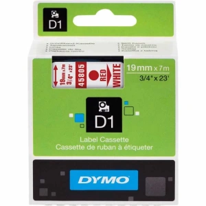 DYMO 45805 Beyaz/Kırmızı D1 Yedek Şerit (19 mm x 7 mt)