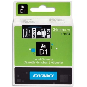 DYMO 53721 Siyah/Beyaz D1 Yedek Şerit (24 mm x 7 mt)