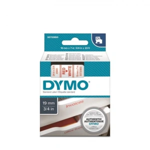 DYMO D1 Beyaz/Kırmızı Yedek Şerit 19mm x 7mt (45805)