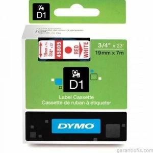 DYMO D1 Beyaz/Mavi Yedek Şerit 19mm x 7mt (45804)