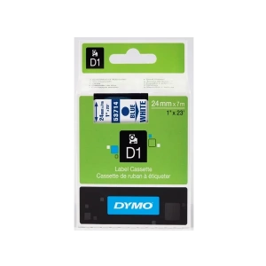 Dymo D1 Şerit Standart 24 MMx7 MT Beyaz Üzerine Mavi 53714
