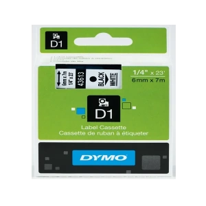 Dymo D1 Şerit Standart 6 MMx7 MT Beyaz Üzerine Siyah 43613