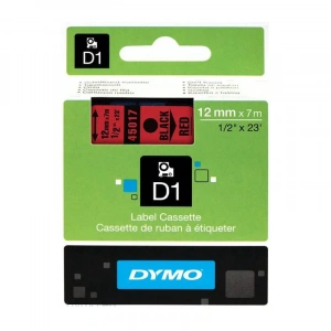 DYMO D1 YEDEK ŞERİT 12mmx7m KIRMIZI-SİYAH