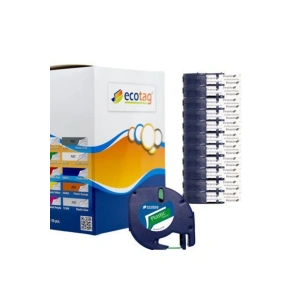 Dymo Letratag Muadil Plastik Şerit Etiket Yeşil 10lu Paket