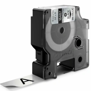 Dymo Rhinopro 18487 Metalik Gri/siyah Sabit Polyester Şerit 19 Mm X 5,5 Mt