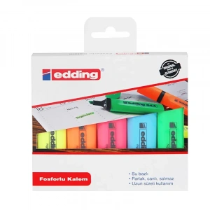Edding 344 Fosforlu Kalem Seti 5 Renk
