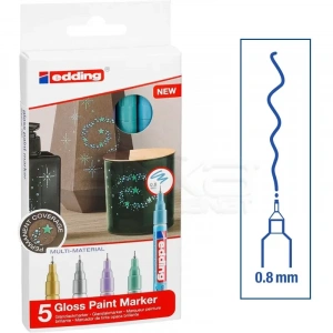 Edding 780 Gloss Paint Marker Metalik  0.8mm 5li Set