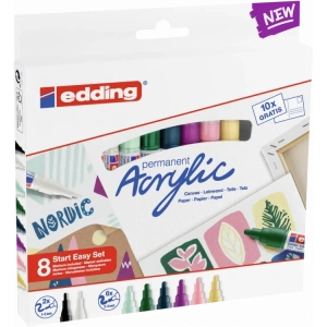 Edding 899 Permanent Akrilik Kalem Başlangıç Seti Nordic 8li Defter Hediyeli