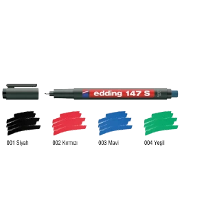 Edding Asetat Kalemi Permanent S Seri 0.3 MM Mavi 147 S