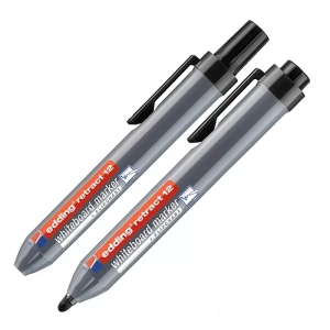 EDDİNG EDR1201 RETRACT BEYAZ TAHTA KALEMİ SİYAH (BASMALI)