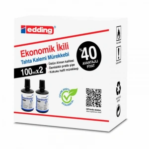 EDDİNG LM-1199K201 SİYAH TAHTA KALEMİ MÜREKKEBİ 2 Lİ (%40 AVANTAJLI FİYAT)