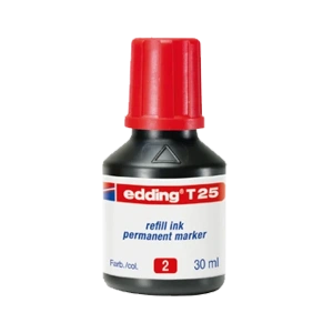 Edding Markör Mürekkebi Permanent Damlalıklı 30 ML Kırmızı T25
