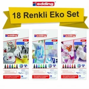 Edding Porselen Kalemleri 18 Renkli Eko Set
