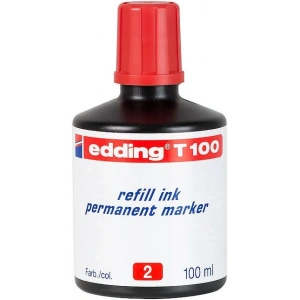 Edding T100 Permanent Marker Mürekkebi 100 ml. KIRMIZI