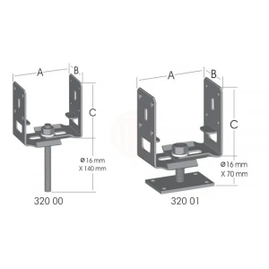 Ermo Ayarlı Tablalı Pergule Ayagı Paslanmaz - E32001