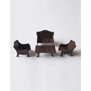 Eshel Maket Ahşap Oturma Takımı ve Masa 1/50
