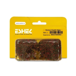 Eshel Maket Kırmızı Çiçekli Ağaç 5,5cm 2li