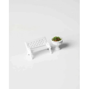 Eshel Maket Oturma Bankı Ve Saksı 1/75 3lü