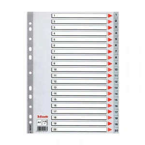 Esselte 100107 Plastik Ayraç A4 1-20 Rakam